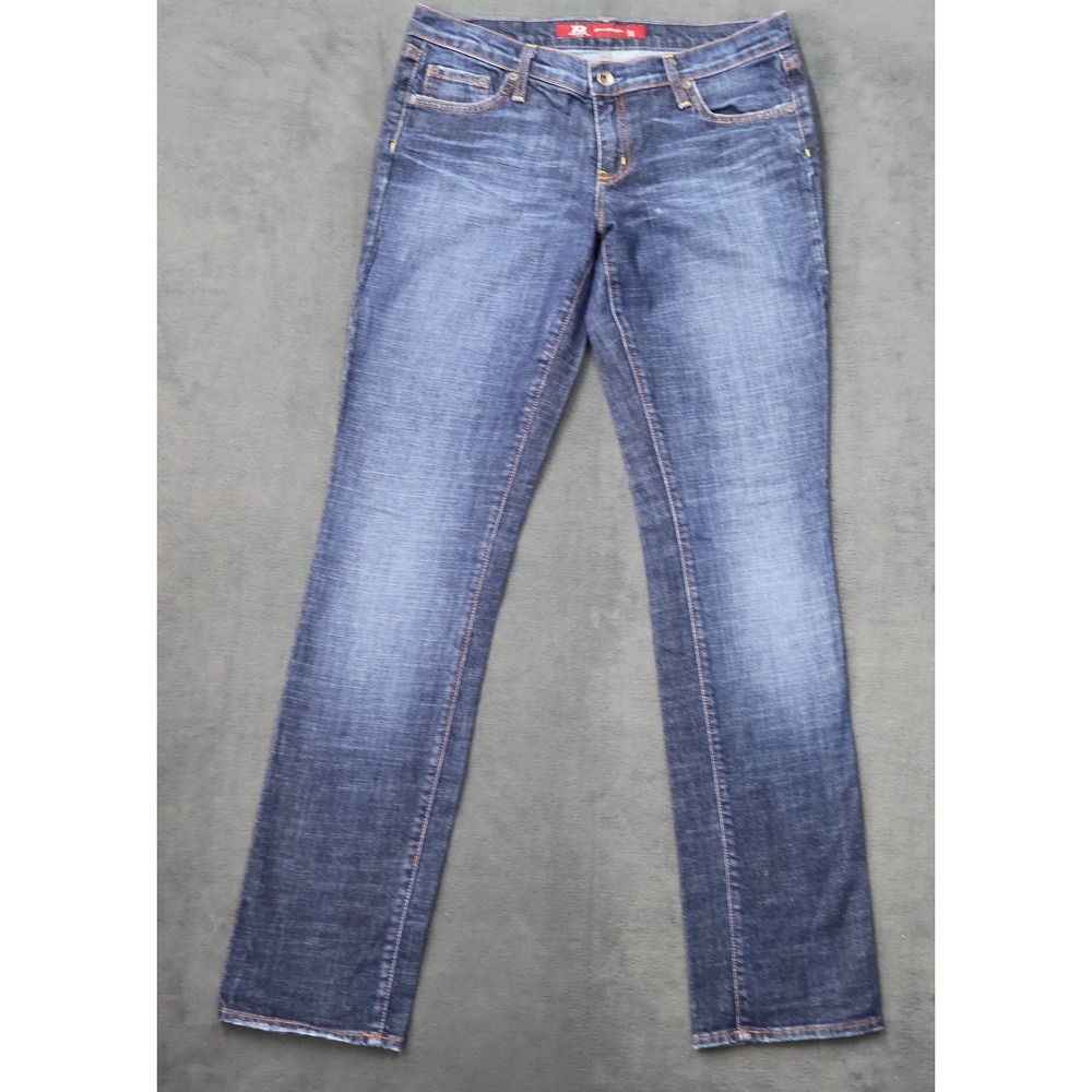 X2 Denim Laboratory Womens Straight Leg Jeans Dark Wash Low Rise Size 30 USA